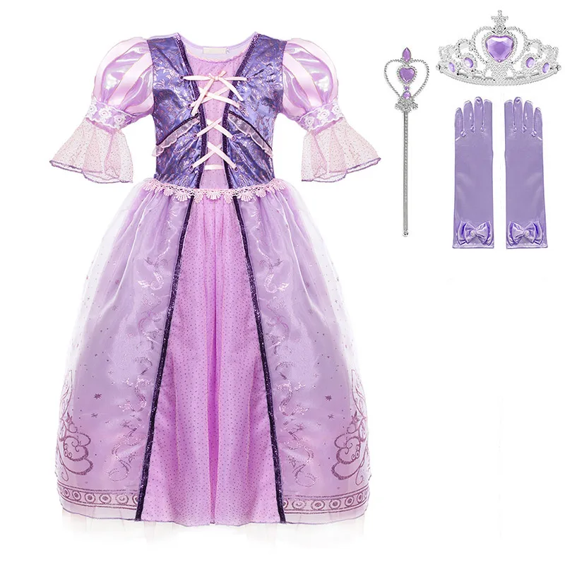 Dress Set 2 Детское винтажное платье принцессы; костюм Рапунцель в стиле аниме; вечерние платья в стиле ретро для девочек; одежда для костюмированной вечеринки на Хэллоуин - Цвет: Dress Set 2