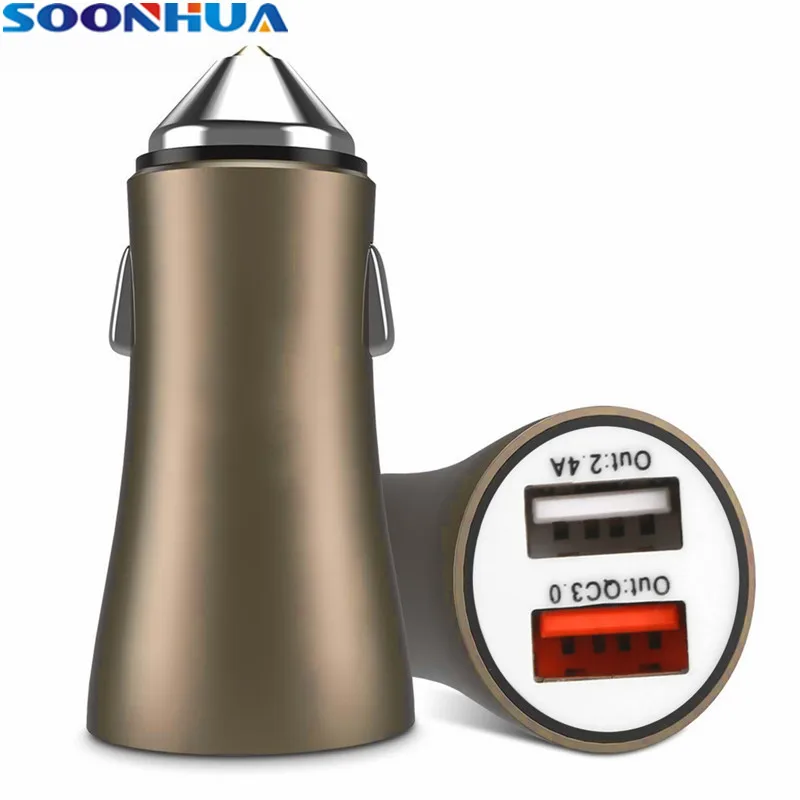 SOONHUA портативное умное автомобильное зарядное устройство 5 в 2 4 А с двумя usb