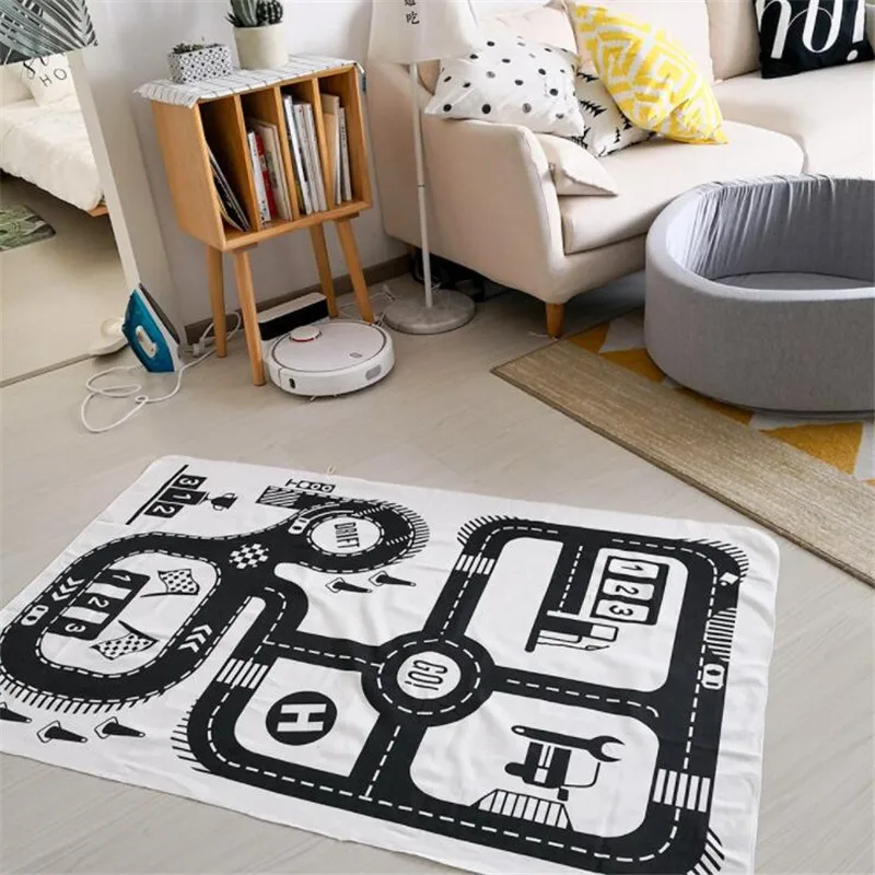 Детский игровой коврик мягкие коврики для ползания машинный трек рисунок