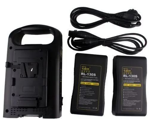 2 шт Rolux RL-130S 130Wh для sony V-mount литий-ионная батарея + RL-2KS 2-канальное зарядное