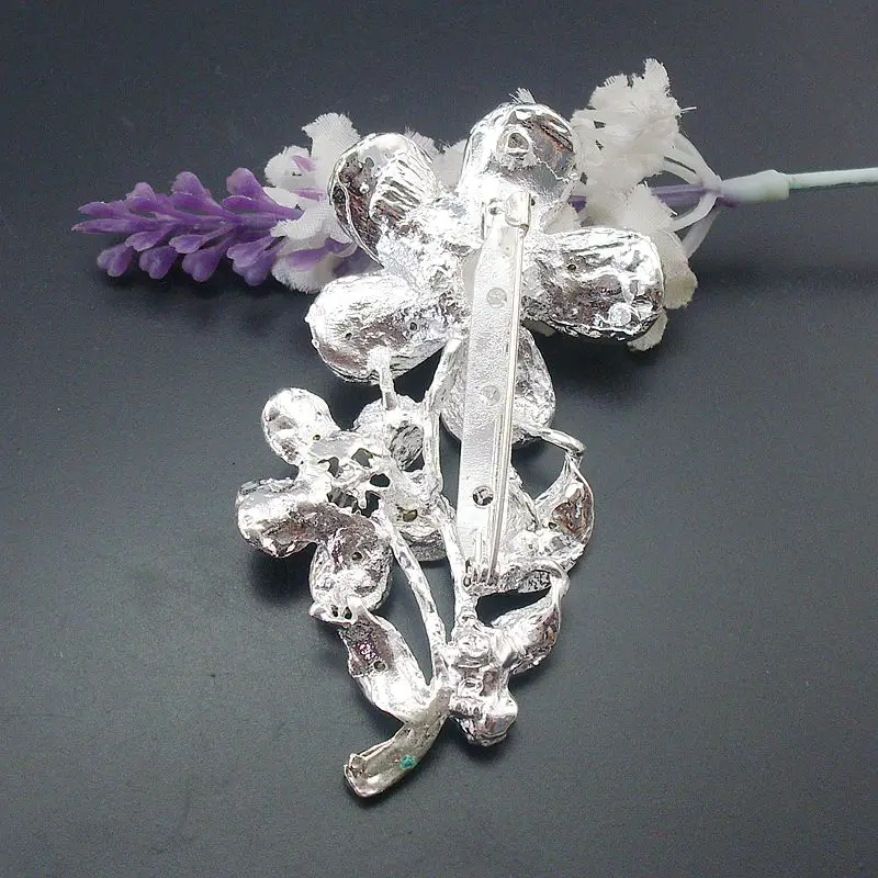 Модная брошь для свадьбы блестящий кристалл цветочный цветок свадьба сплав