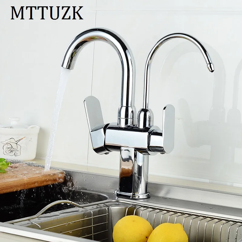 Современный новый полированный хромированный латунный кухонный кран MTTUZK
