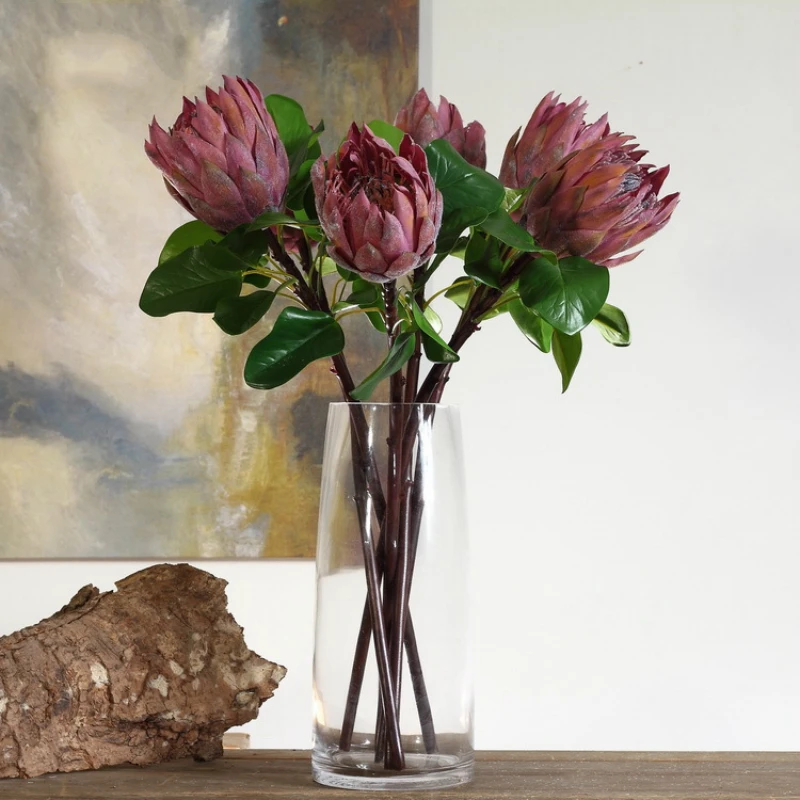 Высокое качество протеа цинароиды король цветок из искусственного шелка