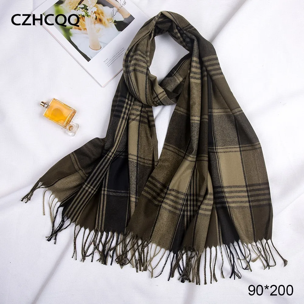 Длинный зимний кашемировый шарф Женская шаль платок женский шейный пашмина