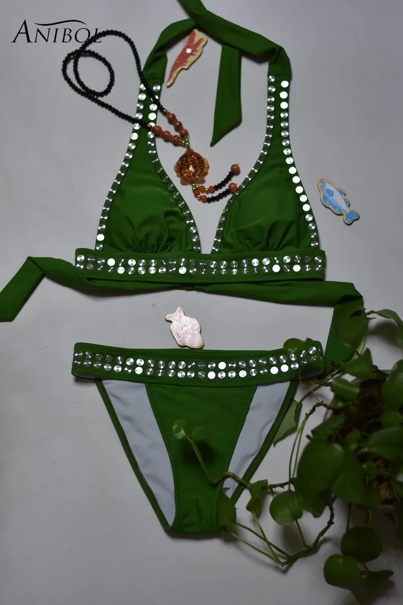 Anibol бикини со стразами 2018 новейший роскошный женский купальник с бриллиантами