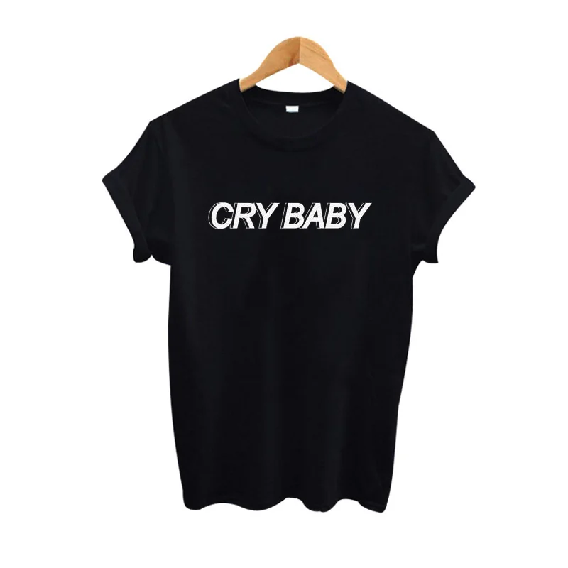 Cry Baby футболка для женщин черная белая серая Футболка Harajuku Tumblr Fangirl логотип Топ S-3XL