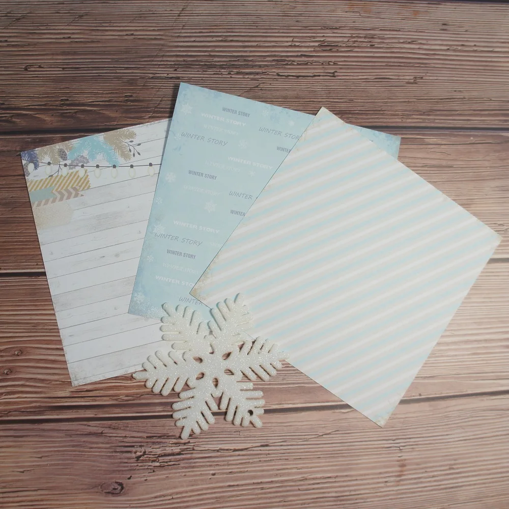 

24 sheets DIY 12 style 15.2*15.2cm love winter theme craft paper as scrapbooking creative paper DIY handmade gift use