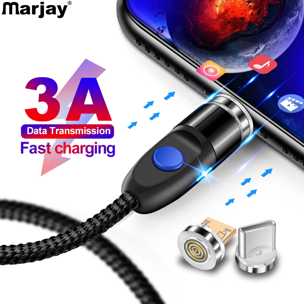 

Marjay 3A Quick Charger 3.0 Magnetic Cable For iphone X XS XR 7 Micro USB type C Magnet Charger Cable For Samsung Xiaomi Android