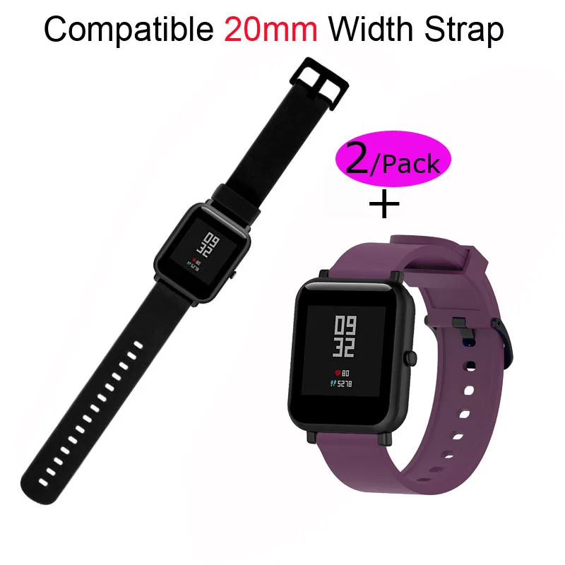 20 мм силиконовый браслет ремешок для Xiaomi Huami Amazfit GTS ремешок для часов Amazfit Bip браслет Amazfit GTR 42 мм ремешок для часов Ремешок