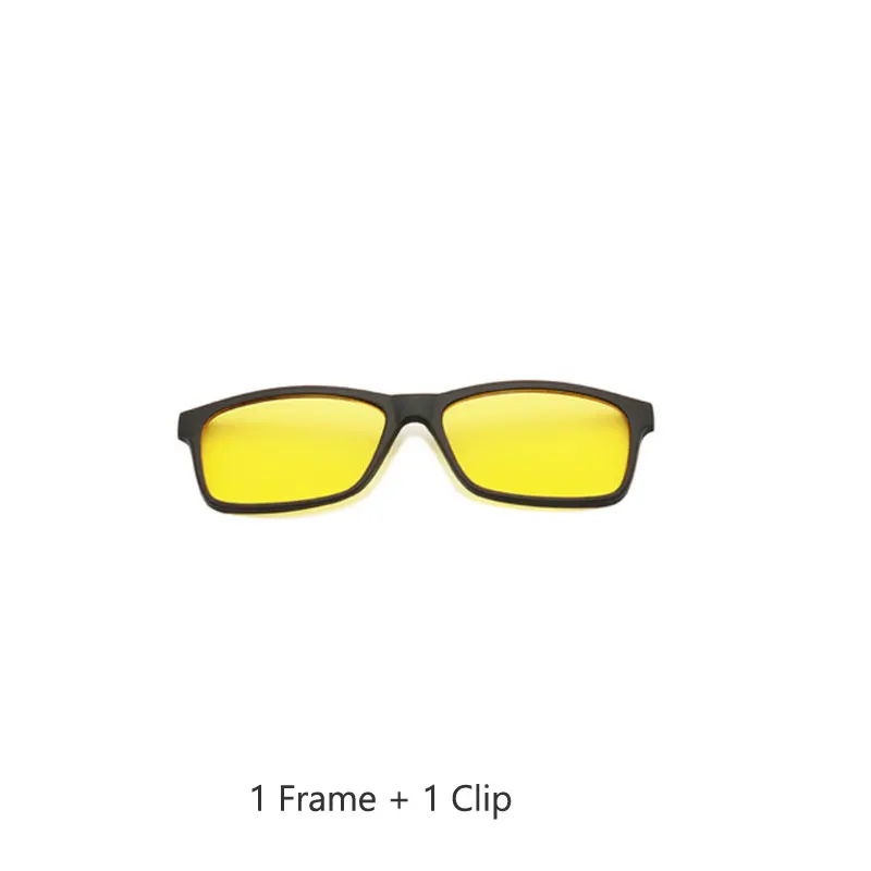 1 Frame 1 sun cover Наборы поляризационных мужских солнцезащитных очков для женщин 5 в 1 1 в 1, очки на клипсах TR90, оптические оправы по рецепту, очки Корректирующие UV40 - Цвет линз: 1 Frame 1 sun cover