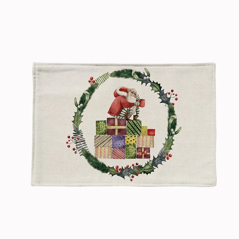 Zeegle Рождественская салфетка под приборы из хлопка и льна подставка в стиле