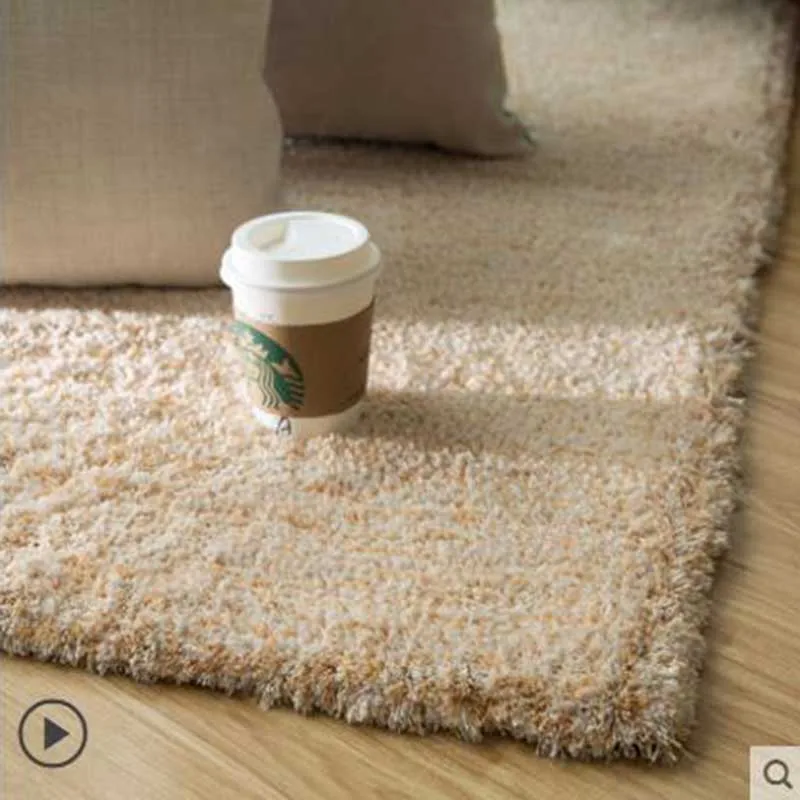 Beige WINLIFE простой мягкий ковер длинные бархатные дышащие ковры для Гостиная прикроватной тумбочке Одеяло утолщение ковер - Цвет: Beige