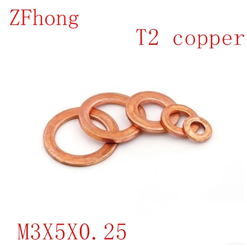 

100pcs/lot M3*5 thickness 0.25mm Copper Flat Washer, Seal washer
