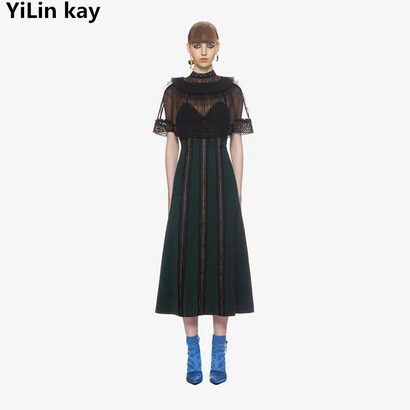 YiLin kay Автопортрет летнее женское вечернее платье 2019 дизайнерское подиумное