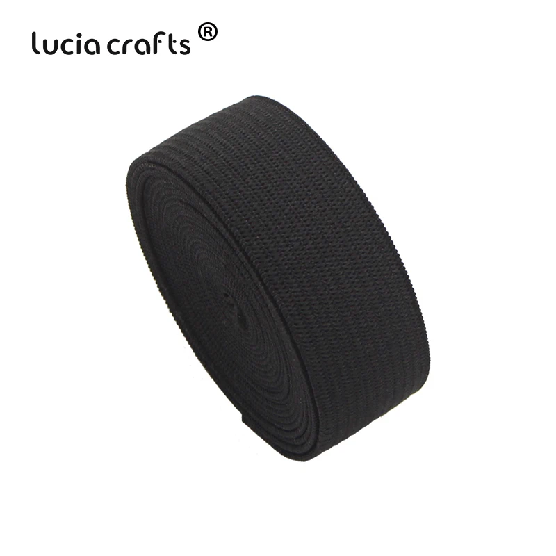 C1 Black Lucia Crafts, 5 ярдов/партия, 18 мм, одноцветная эластичная лента, отделка, кружево, сделай сам, головной убор, украшения ручной работы, аксессуары T0802 - Цвет: C1 Black