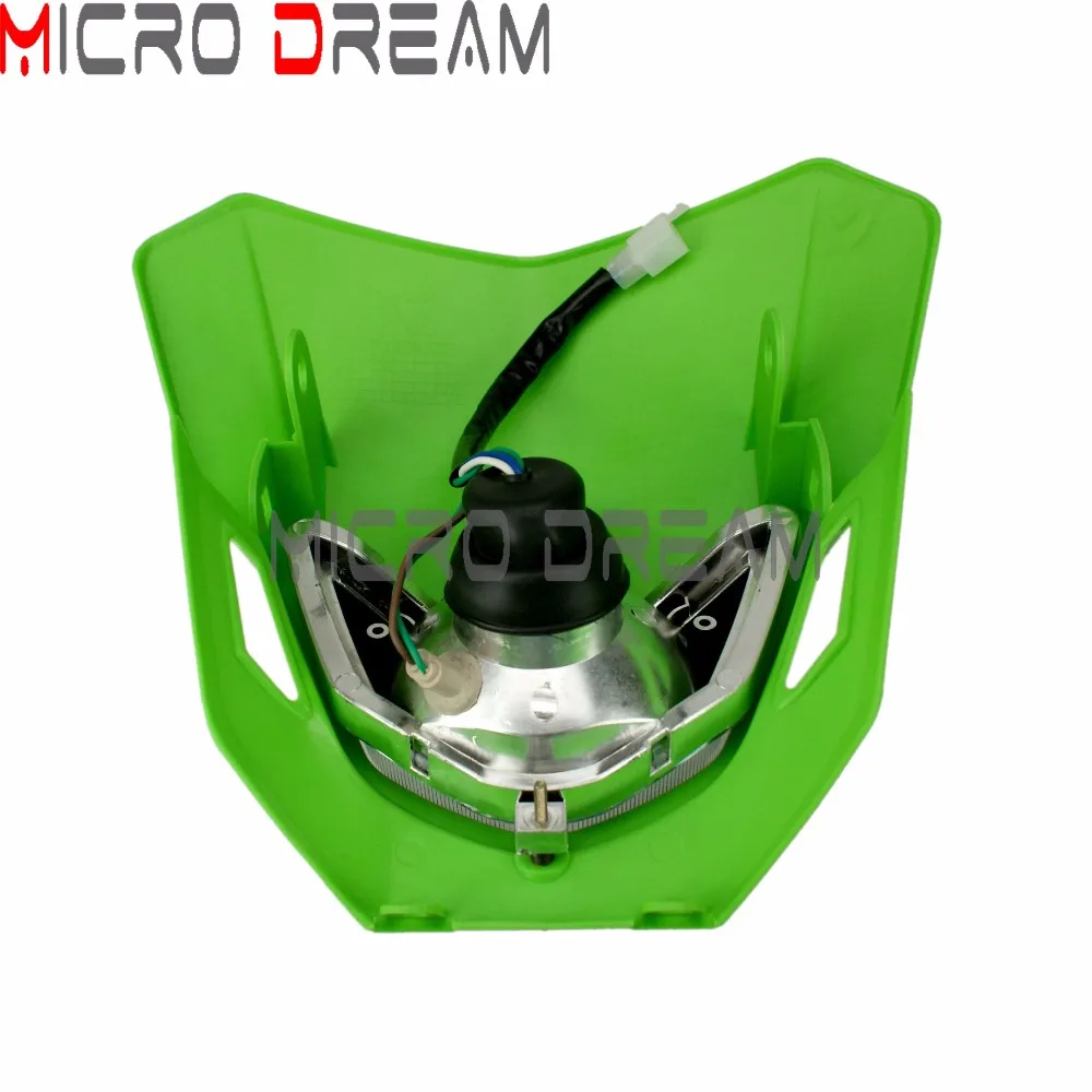 Мотоциклетный Универсальный налобный фонарь Dirtnike зеленого цвета для Kawasaki KLX450F