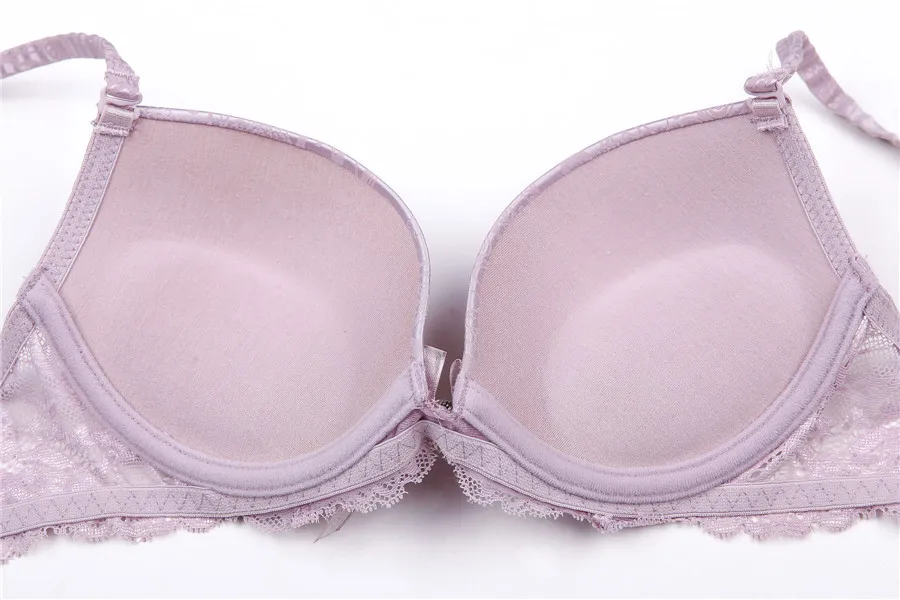 Женский сексуальный комплект с бюстгальтером пуш ап атласное прозрачное кружево