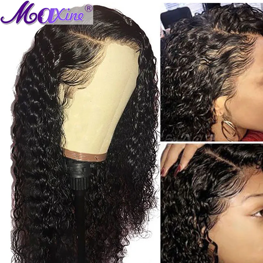 Maxine кудрявые человеческие волосы парик бразильский кружева фронта человеческих