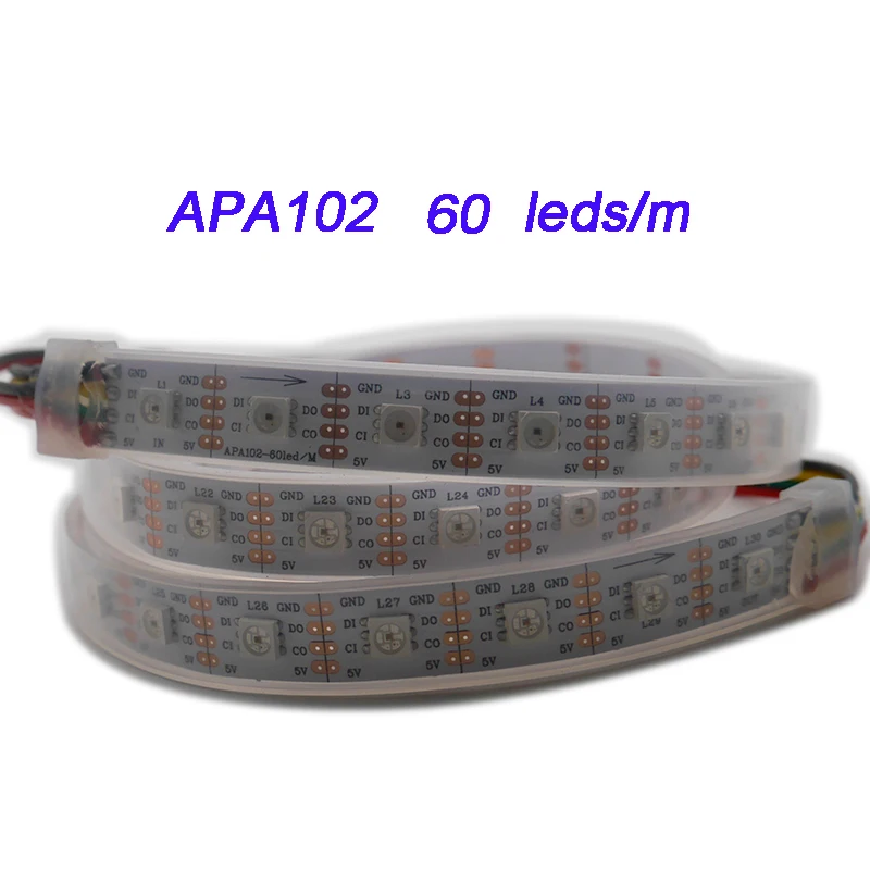 Умная светодиодная Пиксельная лента APA102 1 м/3 м/5 м 30/60/144 светодиодов/пикселей/м