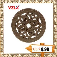 VZLX китайский Деревянный винтажный деревянный резной угловой декор для стен, декор для стен, Неокрашенная рамка, аппликация, аксессуары для украшения дома