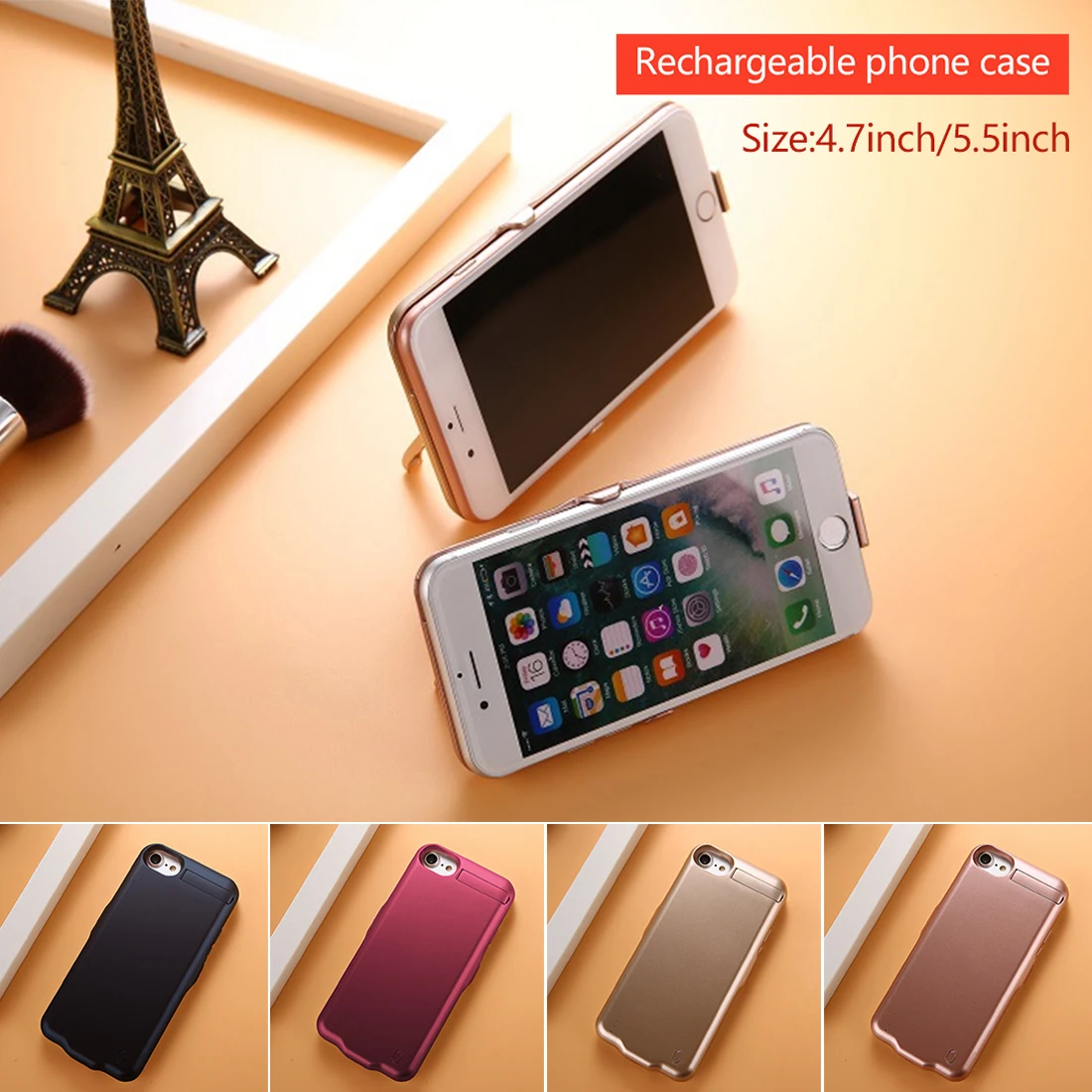 Ультра тонкий чехол для зарядного устройства для iPhone6/7/8 Max внешний аккумулятор чехол для зарядки для 6 P/7 P/8 P задняя крышка аккумулятора с вилкой