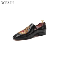 xobzjh men prom slip on leather loafer shoes designer black 2020 formal dress wedding party fashion luxury shoes plus size 13