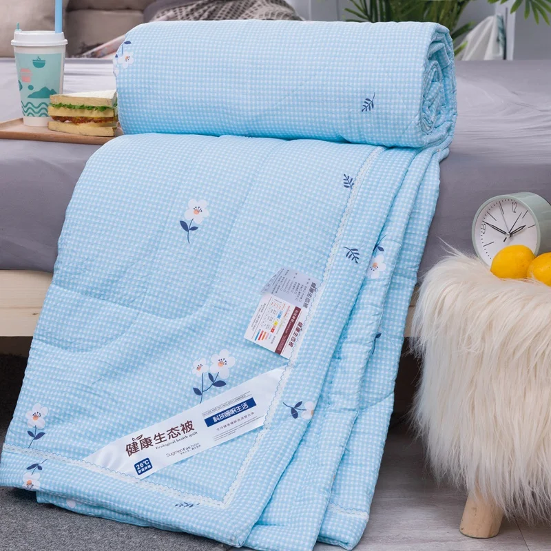 Летнее стеганое одеяло из обработанной вискозы тонкое полный размер королевы 2019