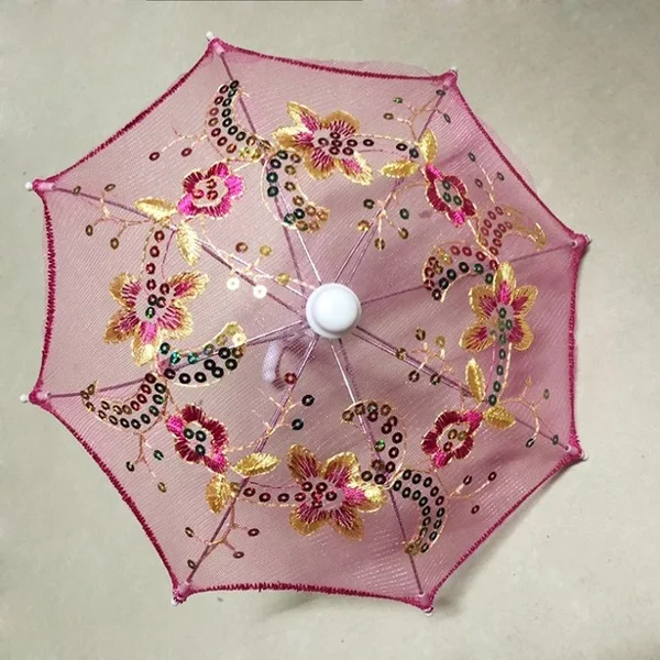 rose NEW Lace Umbrella Doll Accessories Handmade Doll's Embroidered Umbrella For 1/3 1/4 1/6 BJD Dolls Toy Accessories - Цвет: rose