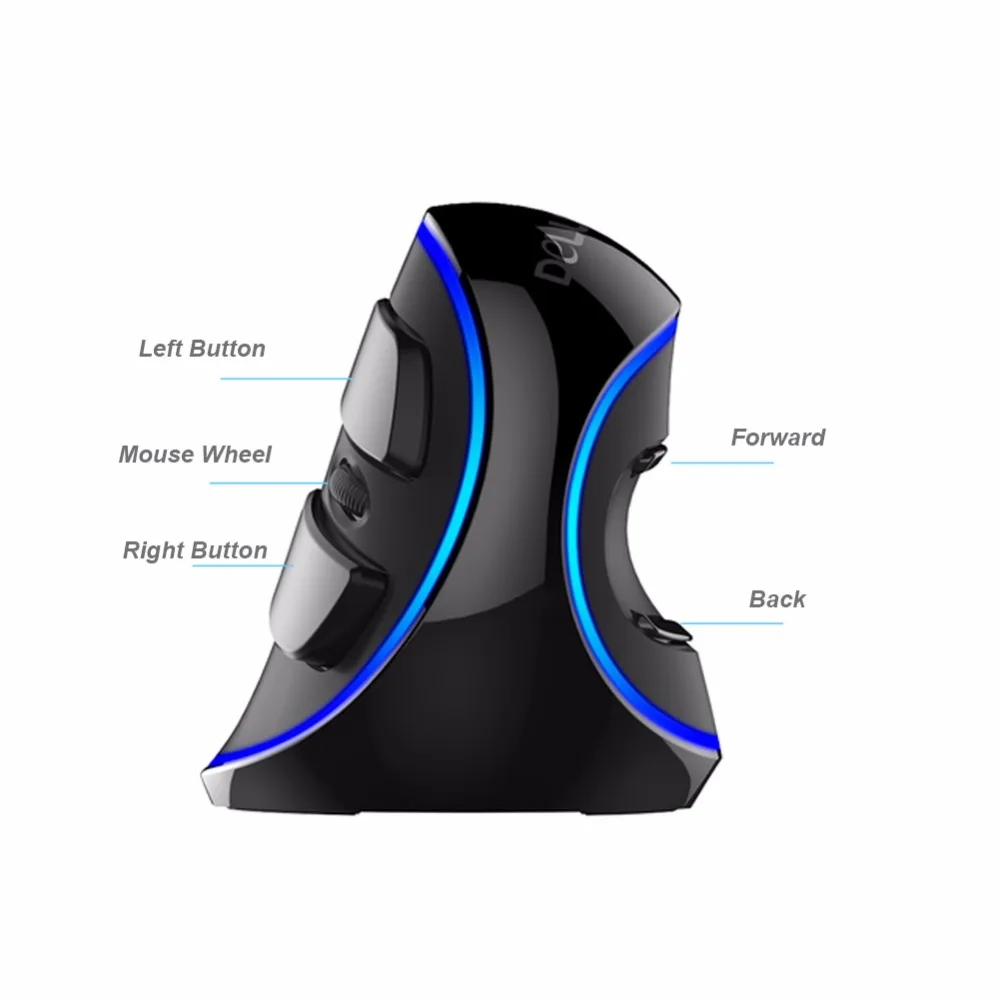 Мышь Delux M618 Plus Вертикальная оптическая проводная 1600 DPI|wired vertical mouse|vertical mouseoptical mouse |