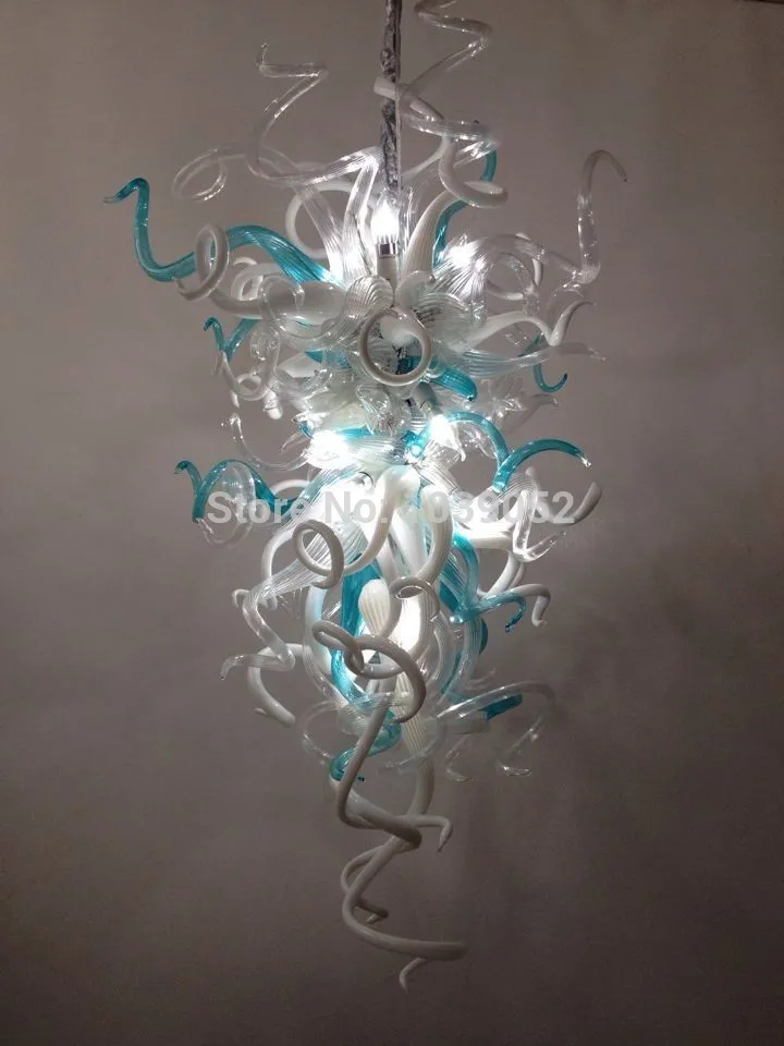 

Free Shipping Christmas New Wedding Deco Long Shape Hand Blown Glass Chandelier