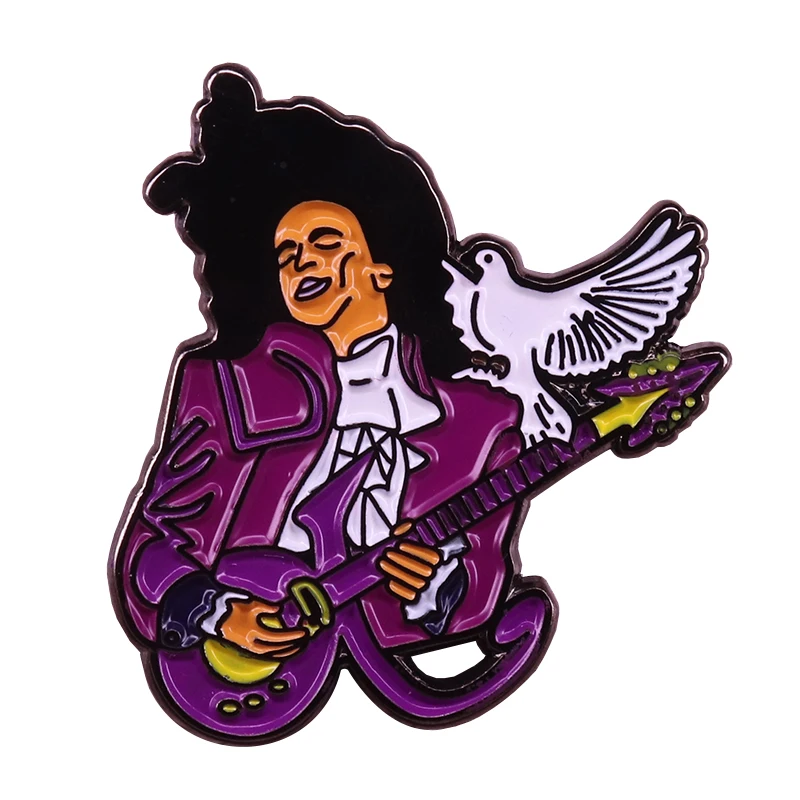 Эмалированная брошь Prince guitar для музыкального искусства рок и украшения в стиле н