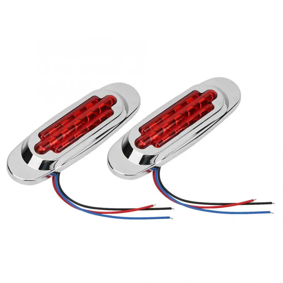 2 шт. 12V 12 Вт 16 Светодиодный Боковой габаритный фонарь светильник тормозных Клиренс Поворотная сигнальная лампа для прицепа грузовика Светодиодные ленты светильник