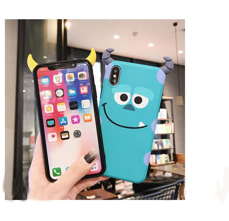 Мягкий чехол для iphone XR iPhone X XS Max 8plus 7 7plus 6 6S plus милый 3D-чехол с монстрами |