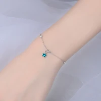 trendy silver 925 bracelets for women jewelry charm blue star female crystal bracelets for girl party accessories