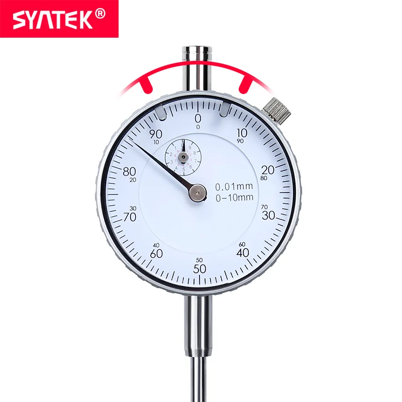 Syntek-Indicador de Dial de Calidad Industrial, herramienta de medición de 5mm, 10mm, 30mm y 50mm, indicador de prueba de Dial métrico de 0,01mm, CE SGS