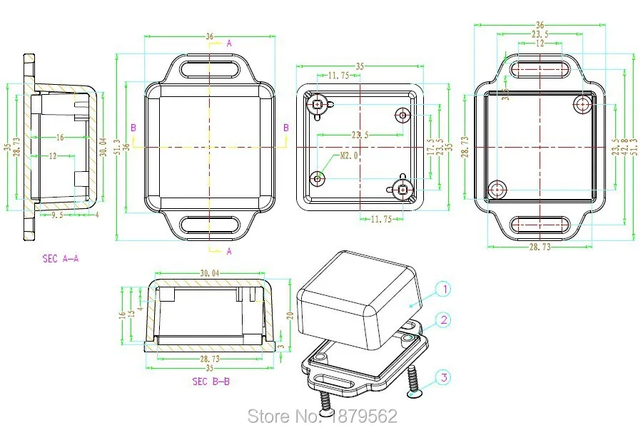 [2 colors] 36*36*20mm DIY plastic box electronics wall mount enclosure abs projects boxe control out case | Инструменты