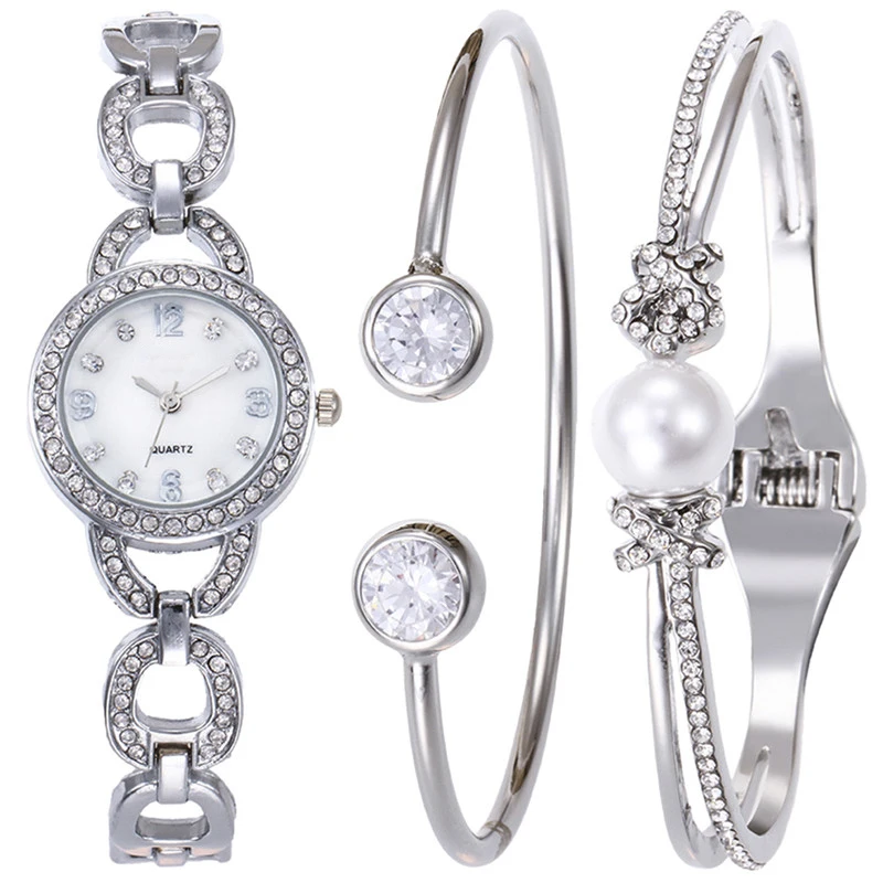 FUNIQUE женские часы набор часов регулируемый браслет ретро стиль со стразами