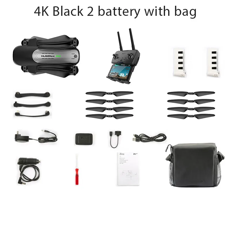 Hubsan H117S Zino gps 5,8 Г 1 км Складная рукоятка с видом от первого лица в формате 4K UHD, Камера 3-осевому гидростабилизатору RC Дрон Квадрокоптер RTF FPV - Цвет: black 2B with bag