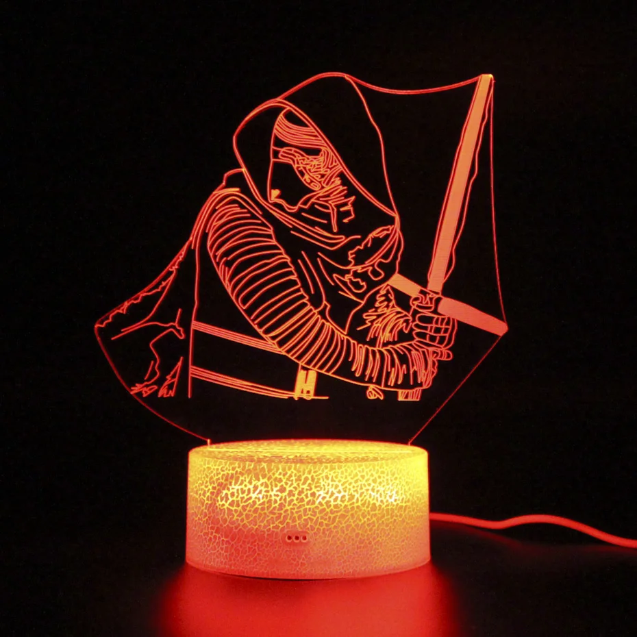 Лампа Kylo Ren Настольная 3d лампа сенсорный светодиодный светильник с дистанционным
