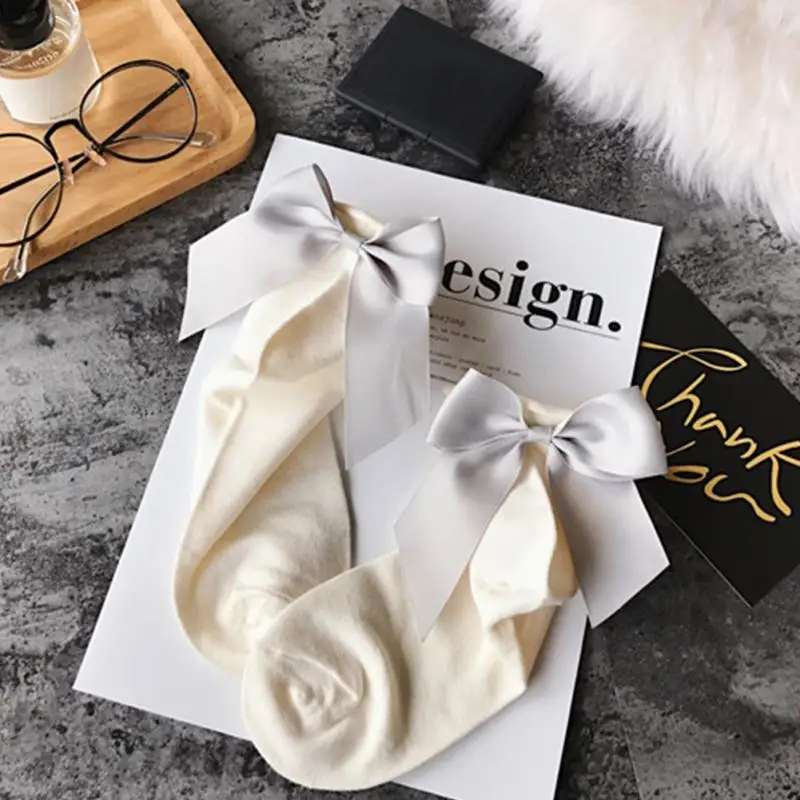 Носки женские Харадзюку хлопчатобумажные носки с милым бантиком осень лето