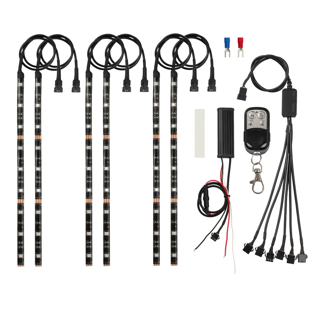 Proster SMD 5050 15 цветов RGB 36 светодиодный светильник с беспроводным пультом дистанционного управления 6 шт. неоновая лампа для мотоцикла с атмосферным акцентом