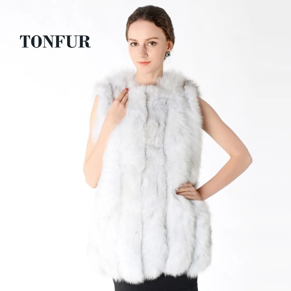 Женский меховой жилет из цельного натурального Лисьего меха NT503 | Женская одежда