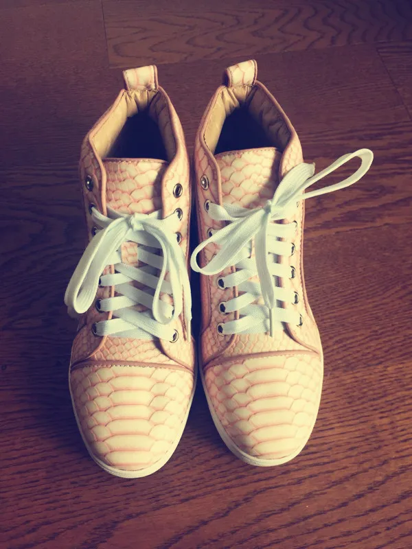 Новая модная женская повседневная обувь на шнурках из кожи питона розового цвета