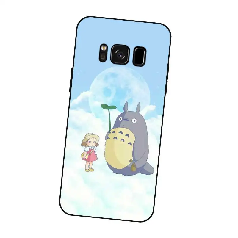 N448 Тоторо в виде симпатичного черного силиконовый чехол Обложка для samsung Galaxy S5 S6 S7