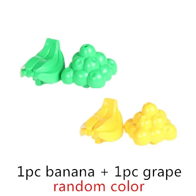 grape banana Большие строительные блоки кухня спальня ванная комната части девушки Ролевые игры игрушки кровать диван Ванна зеркало Совместимо с Duploe - Цвет: grape banana