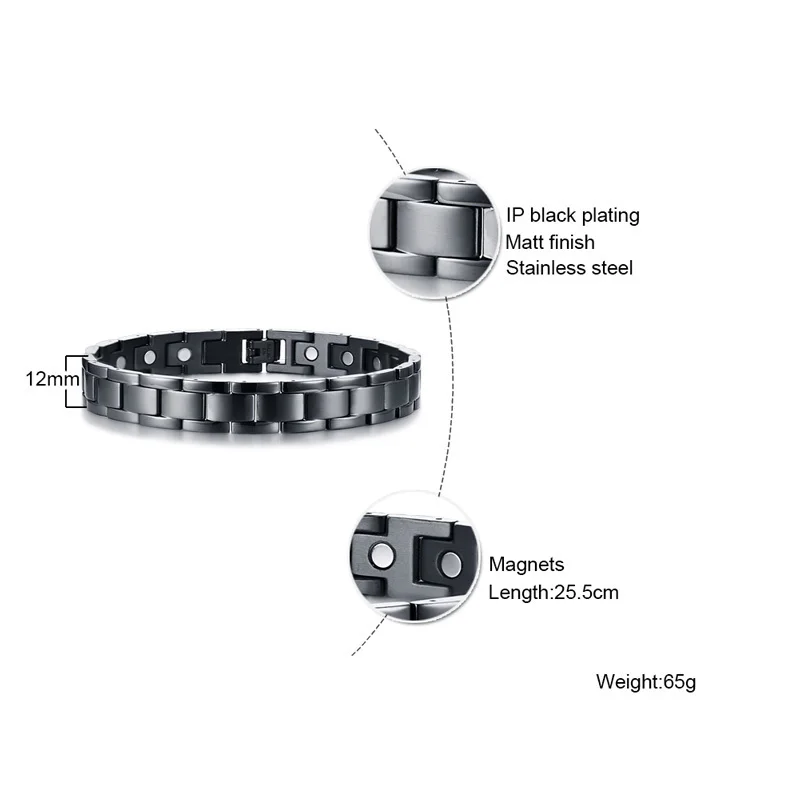 Элегантная Магнитная терапия ножной браслет для мужчин из нержавеющей стали