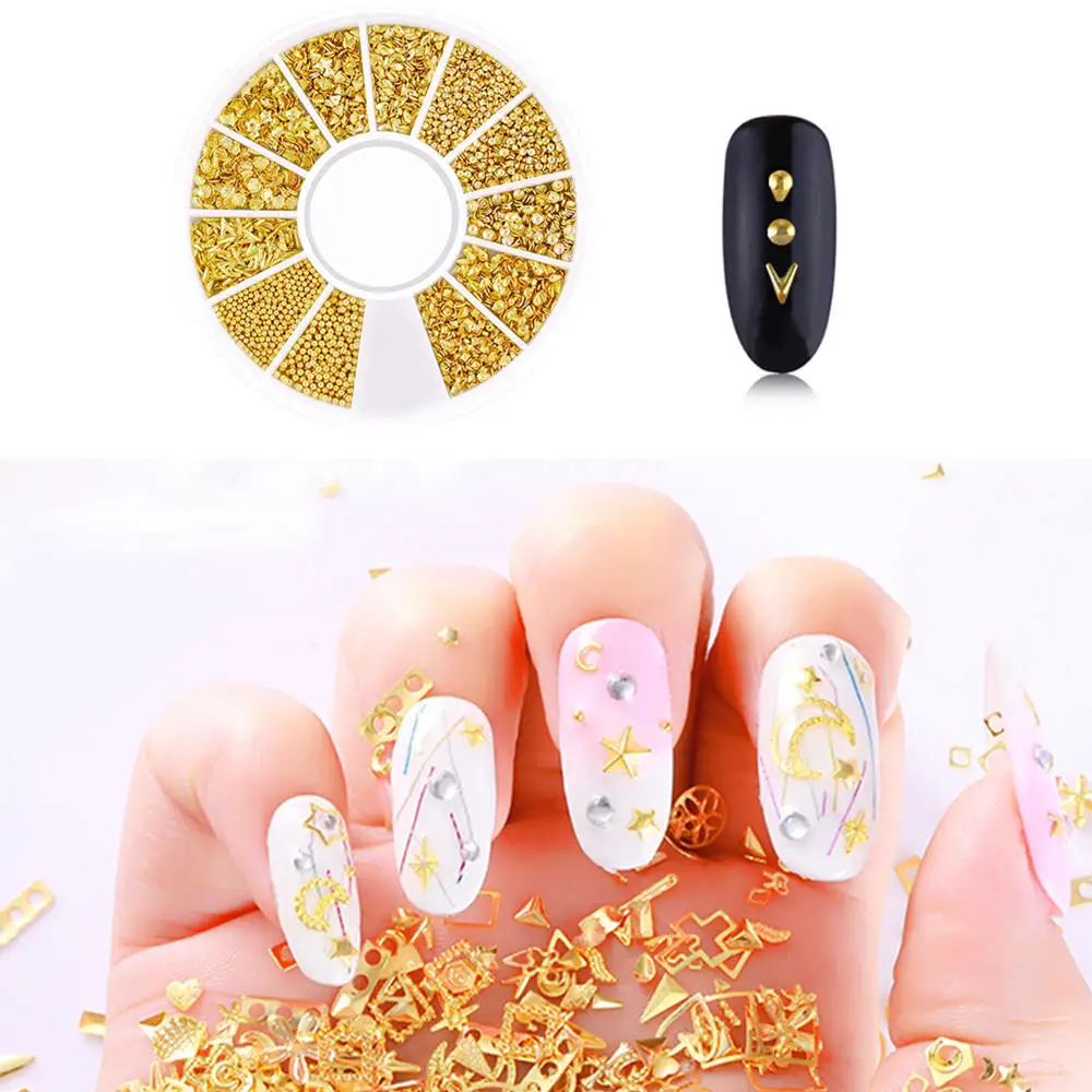 1 лист Nail Art Rhinestone украшения DIY 3D ногтей аксессуары Звезда Луна ажурные ногтей Декоративная заклепка ювелирные изделия