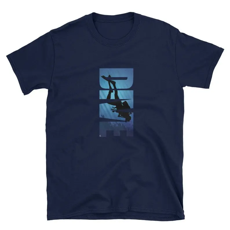 

Dive Typography Underwater Scuba Diving Diver Short-Sleeve Unisex New Fashion Mens Tops Cool O Neck T-Shirt Graphic Tees