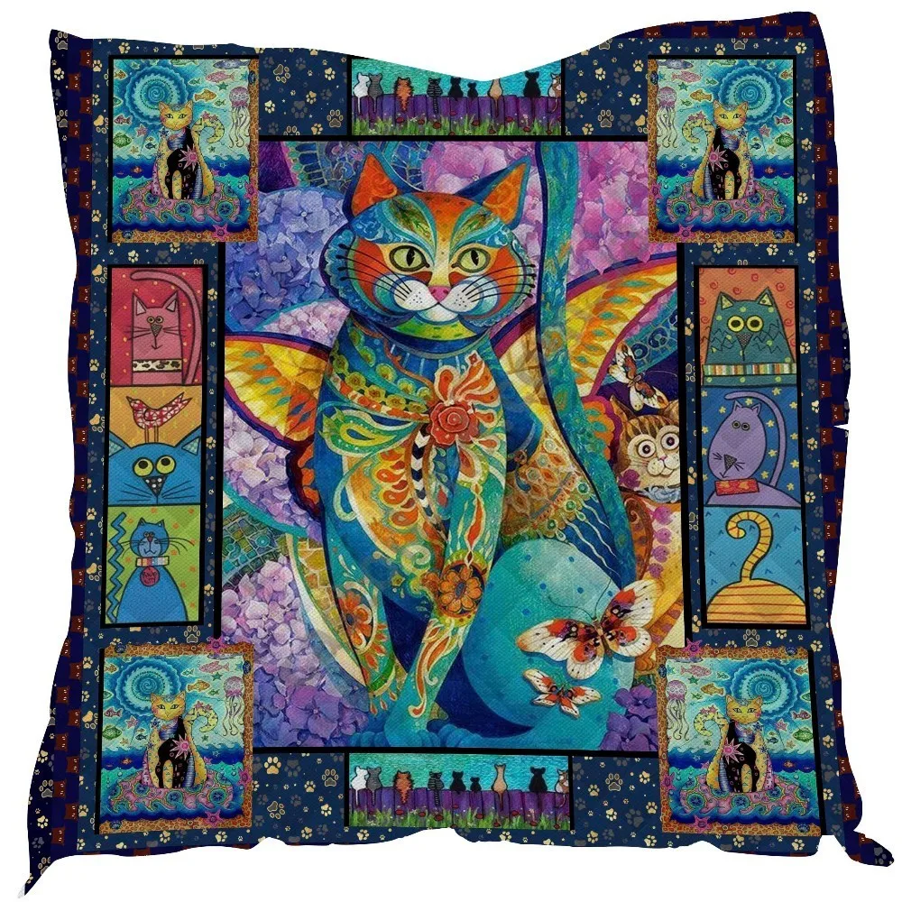 Лето домашнее животное кошка печать одеяло с изображением животных Детская