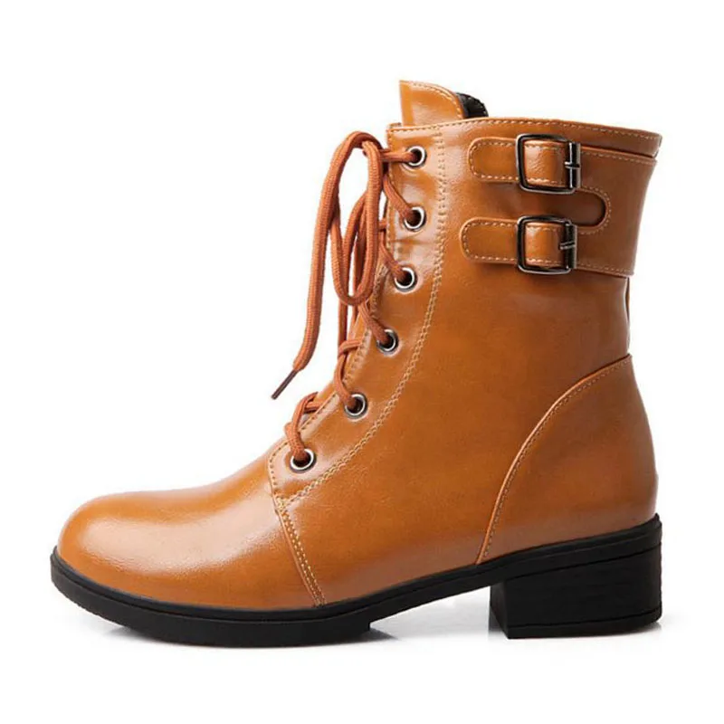 ZALAVOR/женские сапоги на низком каблуке с Плюшевым Мехом шнуровке сохраняющие